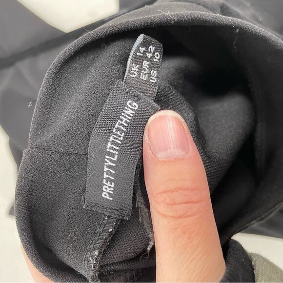 Pretty Little Thing Black Long Sleeve Mock Neck Bodycon Dress Womens 10 Mini - Picture 6 of 6